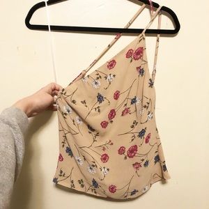 Reformation Pink Mauve Floral One Shoulder Top 2